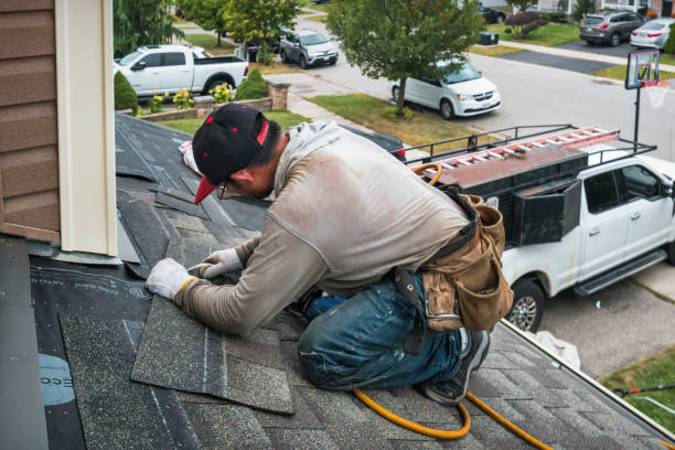 Professional Gutter Installation technician working in Reinholds, PA